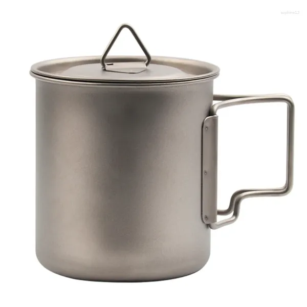 Tazas DONG 420 ml para titanio con tapa de mango Taza de té de café Taza de camping