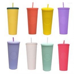 Mugs Double-Couche Diamond Radiant Straw Cup Coffee Summer Holiday Cold Tumbler 710 ml / 24 oz Durian