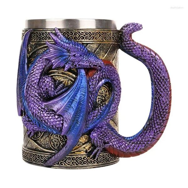 Tazas Dragon Beer Cup 3d Café No. novedosa gótica Steins Tankard 568ml bebida de acero inoxidable para