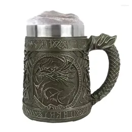 Tasses Dragon Mug 600 ml de tasses pour boire 304 en acier inoxydable Coffee Men Men Bar Restauration Vintage Accessoires