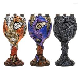 Tasses dragon vins gobelet en acier inoxydable tasse de chalice médiévale cadeau pour rassembler la décoration de fête quotidienne