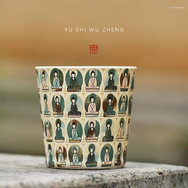 Tazas Dunhuang Culture Cup Copa Mogao Cuevas Pintura mural Concepción Zen Mil Buddha