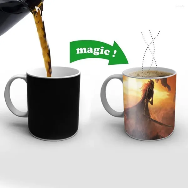 Tazas E-LDEN Anillo Cerámico Café Cambiar Cambio de té Cazas de leche Regalos interesantes