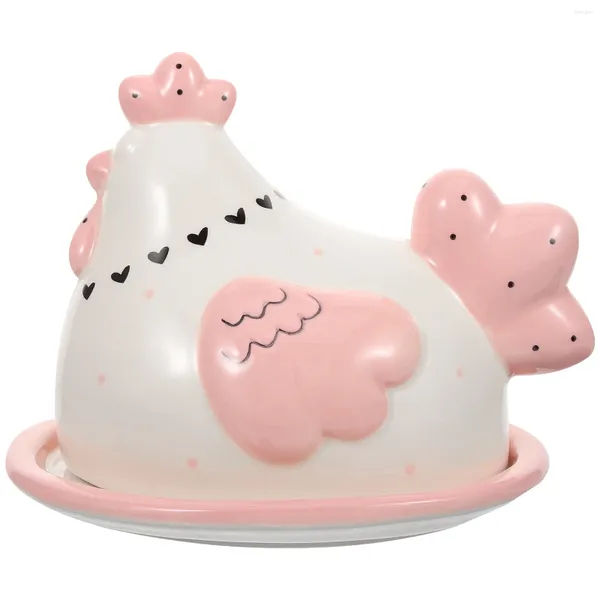 Tasses de Pâques Table Varelle-beurre Adorable Case Cuisine Plin de cuisine Boîte de couvercle Poulet Poulet Céramique Assiette Plaques de dîner