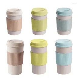 Tasses écologiques voyages en plein air utile tasse de café de paille de blé simplifié créatif coréen édition couple d'étudiant