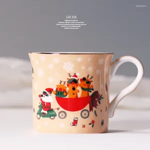 Mokken Eecamail Bot China Premium Water Cup Kerstmis eland Rode paraplu Klassieke voortreffelijke cadeau Koffie Mok Melk