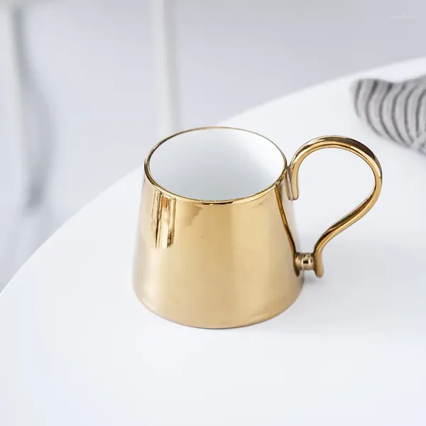 Tazas Taza nórdica de lujo ligera galvanizada, Taza de Café de Cerámica, tazas de té de jugo de leche, originales y divertidas para regalar