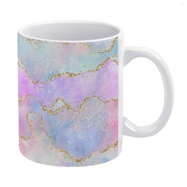 Mugs Tasse élégante en marbre Gloold Glitter Print Ceramic Cappuccino Creative Kawaii Cups
