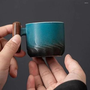 Tasses élégantes Retro Ceramics Café Tasse à la main à la main à la main Tasse à thé vintage Glaze de gradient