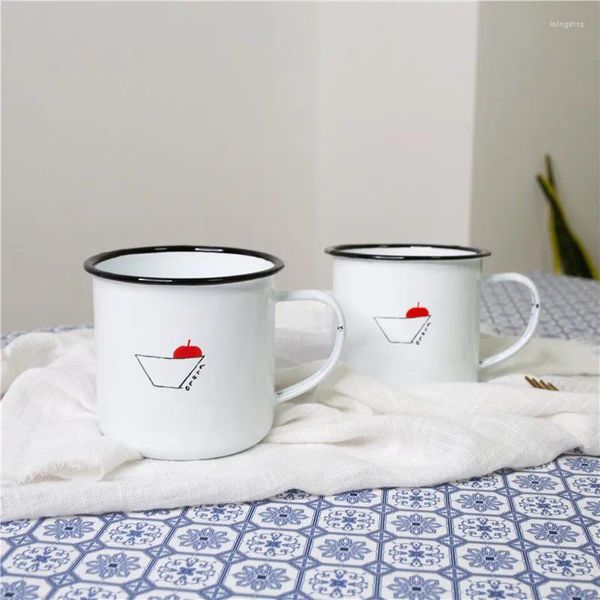 Tasses émail japonais unique rétro nostalgique tasse à café tasse à thé au lait tasse de ménage