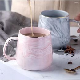 Mugs Europe Milk Coffee Marble Gold Inclay Mug petit déjeuner Bureau Home Drinkware Tea tasse pour les cadeaux de l'amant