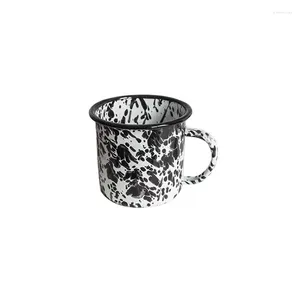 Tasses européennes et américaines en émail d'émail tasse d'encre curling avec handle de café tasse de thé à lait