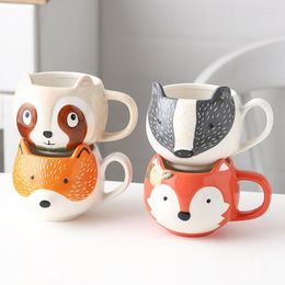 Tasses Européenne En Céramique Creative Tasse À Café Mignon Dessin Animé Animal Bureau Tasse À Thé Personnalité Porcelaine Lait Jus Tasse Drinkware Cadeau