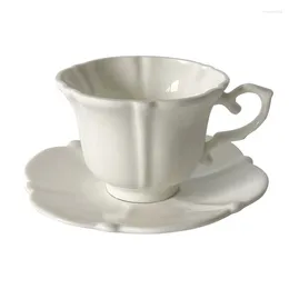 Tazas Taza de cerámica retro europea Taza de café Juego de té y platillo de la tarde inglés Mini