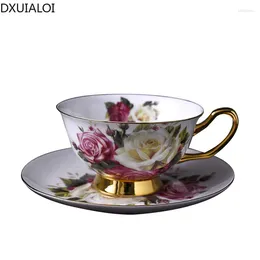 Tasses Style Européen Céramic Coffee Tasse et soucoupe ANGLAIS APRÈS APRÈS SET SET ONS BON GIFE ANNIVERSAIRE CONSEMENT 200ML DXUIALOI