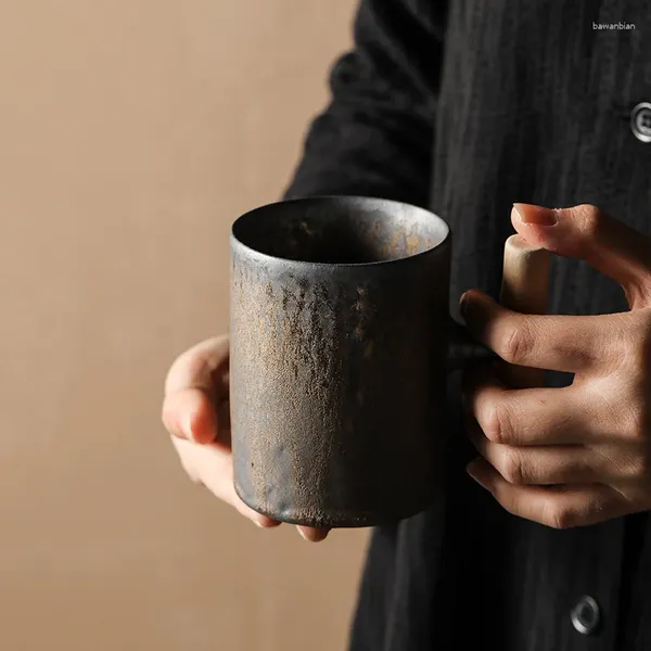 Tasses tasses à café en or de style européen tirer une fleur luxe suspendu oreille rétro à eau céramique céramique