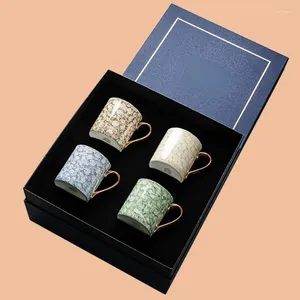 Tasses de style européen en céramique haut de gamme amoureurs de tasse de tasse coloride belle familiale en céramique basse