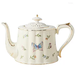 Tasses de style européen petit luxe papillon lumière céramique exportation tasse à café et soucoupe ensemble maison après-midi thé fleur