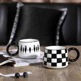 Mokken Europese stijl Klassieke zwart-witte kleur Serviessets Koffiekopje Waterdrop Design Expresso