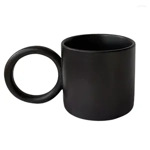 Tasses Eworld Creative grande poignée ronde tasse en céramique personnalité blanc noir Splash encre lait thé cuisine vaisselle cadeau