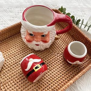 Mokken Exquise Flower Christmas Decoration Po Props Santa Claus Ceramic Cup -apparaat