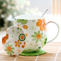 Mokken Extra grote Capaciteit Mok Keramische Set Koffie Witte Bone China Leuke Cup Porselein Tazas Ceramica Herbruikbare KK60