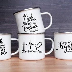 Mugs Faith Hope Love Print Christian Creative Email Outdoor Travel Coffee Cup Drink Dessert Milk Vintage Handle DRINKWARE Cadeau