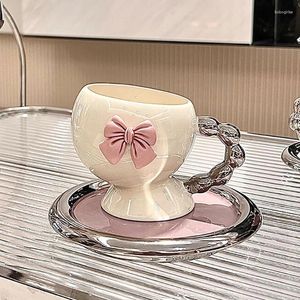 Tasses fines en céramique tasse à café Soucoupe Bow tasse de thé l'après-midi anglais