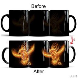 Tasses Fire Phoenix tasse à café magique 11 oz tasse de couleur changeante créative l'oiseau séculier tasse à thé friendfs cadeau d'anniversaire R230713