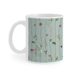 Tasses chaîne florale tasse à café blanche tasse à thé au lait 11 Oz Folklore Cardigan amant réputation 1989 rouge Swiftie jardin