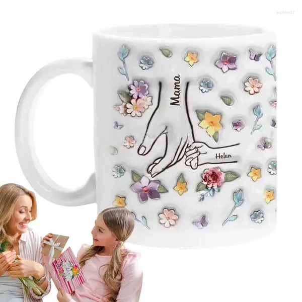 Tasses à café floral Célébrez la fête des mères en céramique à boire des boissons pour exprimer l'amour pour le chocolat