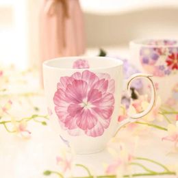 Tasses tasse florale rose fleur café tasse de thé britannique fin chinois fine chinois 375 ml cadeau pour dame mère