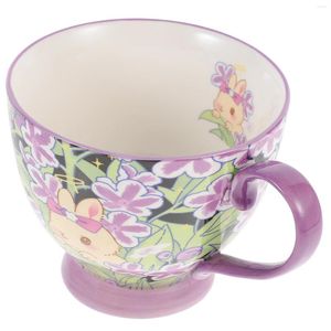 Tazas Taza de café de flores Latte Cerámica Lindos vasos para beber Tazas de café expreso Amantes de la cerámica