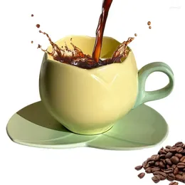 Tasses de fleur de fleur café tasse à thé boisson avec tasse d'eau en céramique pour rassemblement de la famille de chocolat