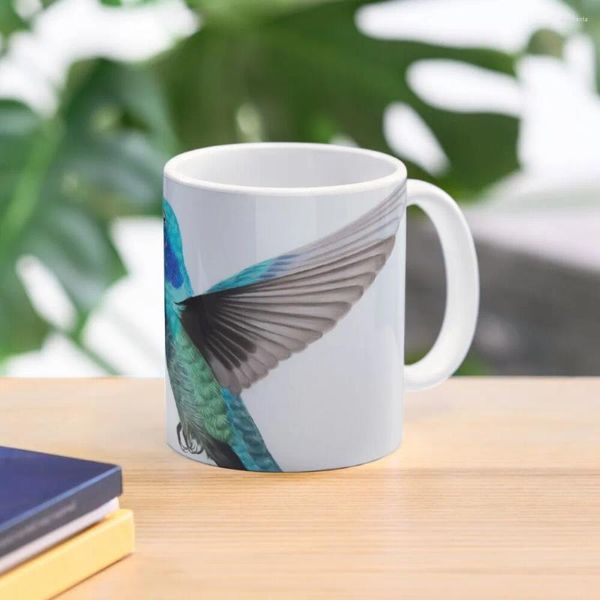 Tasses colibri volant avec fleurs, tasse à café personnalisée