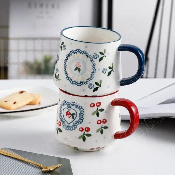 Tasses Modèle de fruits tasse en céramique grande capacité lait petit déjeuner créatif conception de conception personnalisée café ménage