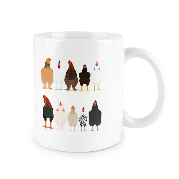 Tasses drôles de café poulet 11 oz de bureau à la maison thé à eau coco-caco tasse drinkware skelweware pour ami collègueur