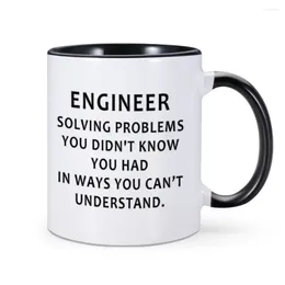 Tazas Taza de café divertida Ingeniero Resolviendo problemas 11 Oz Cerámica Oficina en el hogar Taza de agua de té Regalo para cumpleaños novedoso