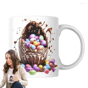 Tasses Tasse de pâques drôle 350ml tasses en céramique multifonctionnelle résistante aux hautes températures avec poignée en forme de C pour le café au vin