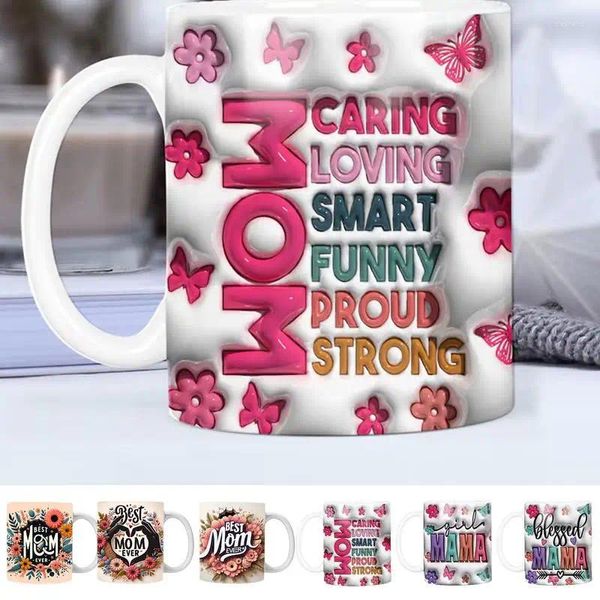 Tazas divertidas mamá papá creative imprime café cerámica lindas tazas y regalo de cerveza