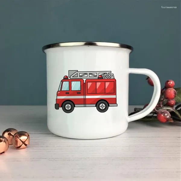 Tasses drôles tasses à café tasse de pompier camion imprimé tasses créatives