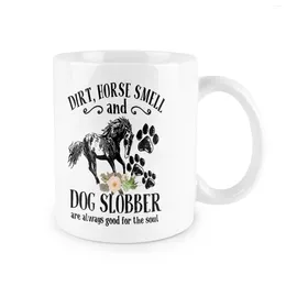 Tazas Funny Mug Dirt Horse Smell 11 ooz Café Coffee Sarcástico motivacional Inspirador Cumpleaños Agua de agua Copa de té