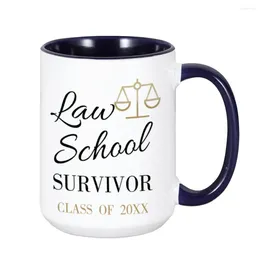 Mokken Grappige Mok Law School Survivor Klasse Van 2024 Afstuderen Koffie Thee Cup Voor Student Afgestudeerden 15 Oz Thuis water Sap
