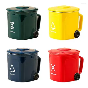 Tasses poubelle drôle forme tasse à café bac de recyclage tasse à boire en céramique pour le lait eau jus Drinkware fournitures