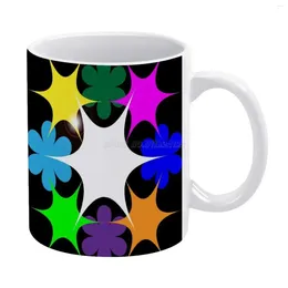 Tasses GDC Stars Flower White Mug 11oz Funny Ceramic Coffee Tea Milk Cups Graphics Beauty Modèles Poshop