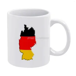 Tazas Alemania Taza blanca 11 Oz Divertida Cerámica Café/Té/Cacao Regalo único Bandera Berlín Alemán Bonn