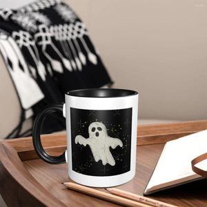 Mugs Ghost sur un fond noir Coffee Kids One Size Accessoires vintage pour la maison