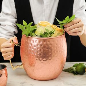 Tasses géantes martelées Moscou Mule Mule 304 en acier inoxydable Mega seau à eau en verre de verre.