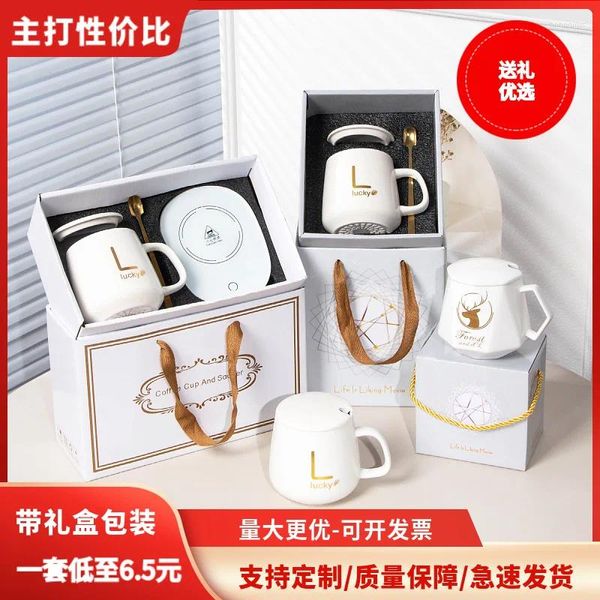 Tasses Gift Set Ceramic tasses Business Water Hand Gifts Coffee 55 degrés Contrôles à température constante chauds