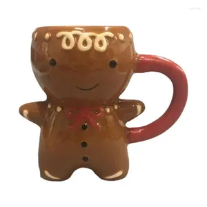 Mokken Gingerbread Man Mok Kerst Keramische Thee 3D Cup Melk Koffie Water Paren Kerstcadeaus